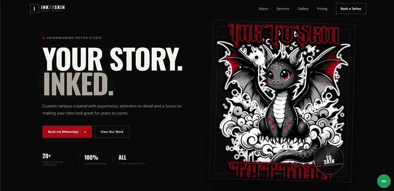 Ink To Skin Tattoos website
